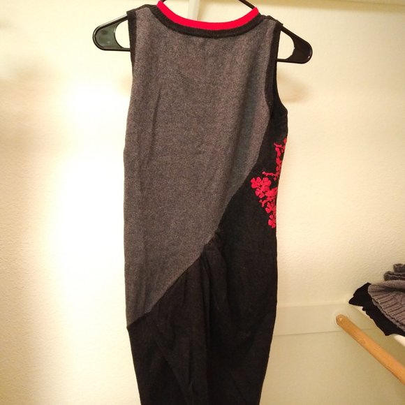 Chinese Style Wool Midi Dress - Picture 3 of 5